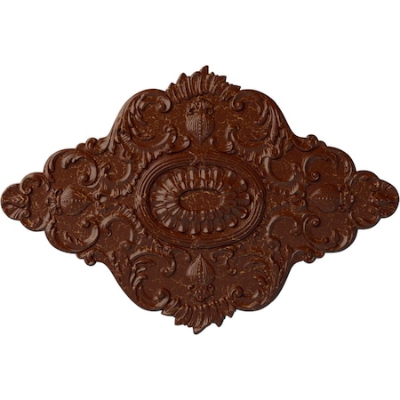 Ekena Millwork Ashford Ceiling Medallion, Hand-Painted Burnished Mahogany Crackle, 42 3/4"W x 28 7/8"H x 1"P CM42X28ASBMC